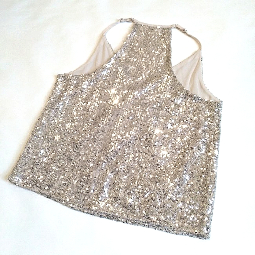 love on a hanger Silver Sequin V-Neck Camisole - Picture 3 of 15